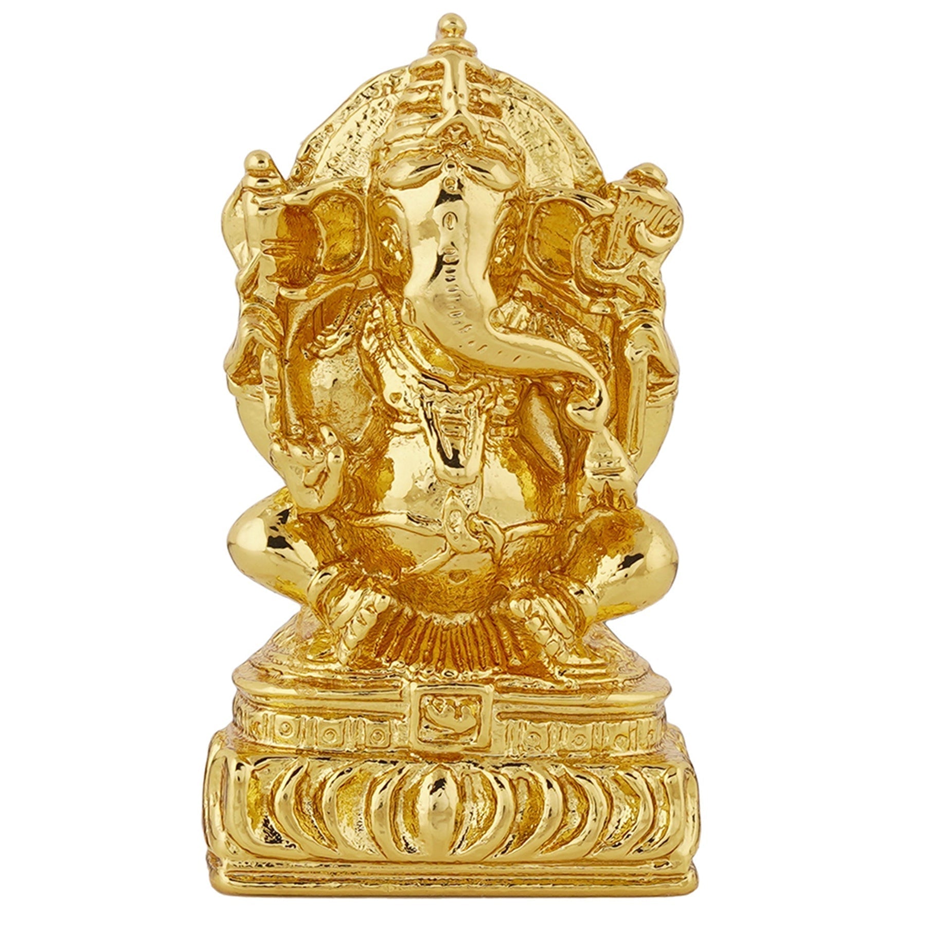 Estele Gold-Polished Spiritual Lord Ganesha Idol for Gifts & HouseWarming/Home/Office Decors 