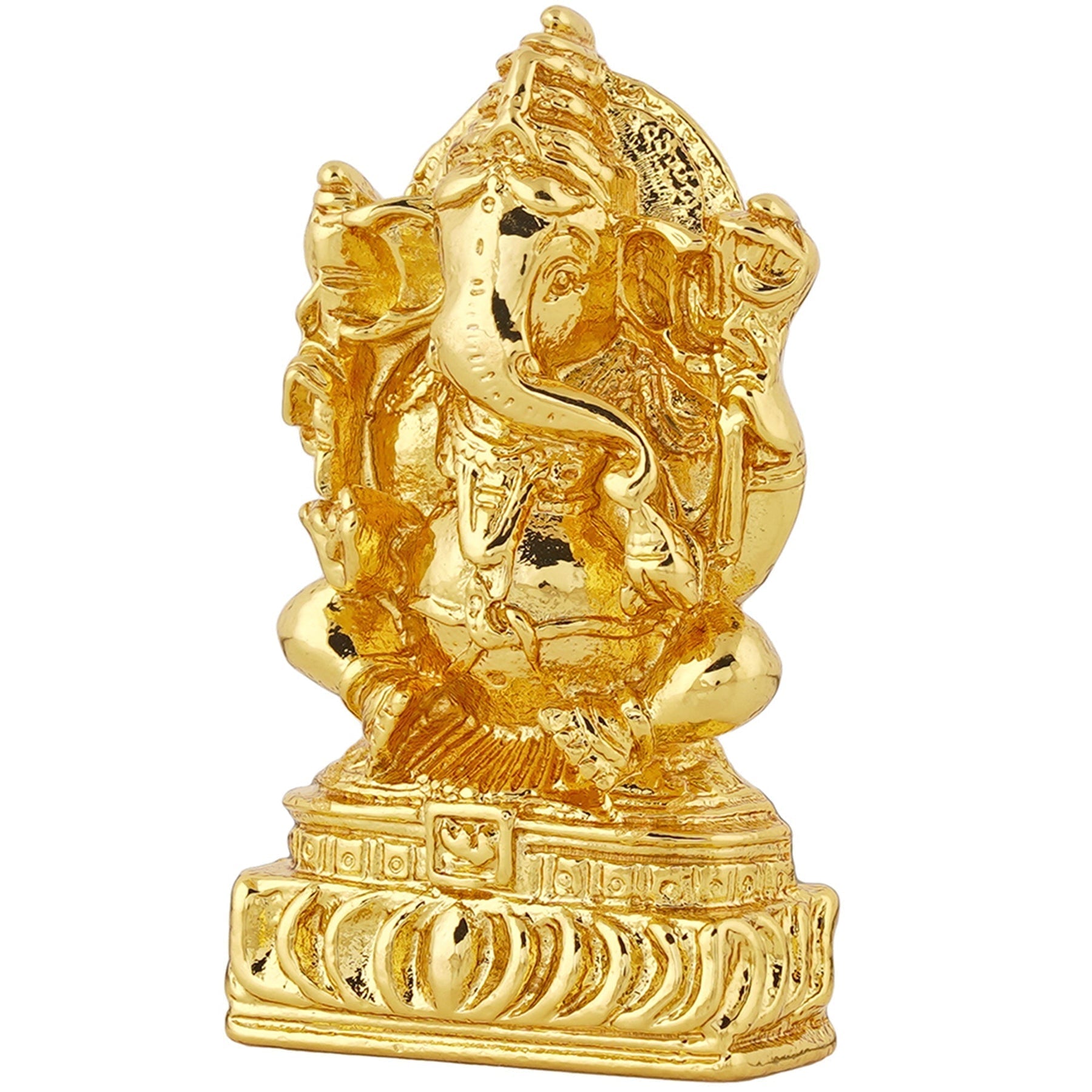 Estele Gold-Polished Spiritual Lord Ganesha Idol for Gifts & HouseWarming/Home/Office Decors 