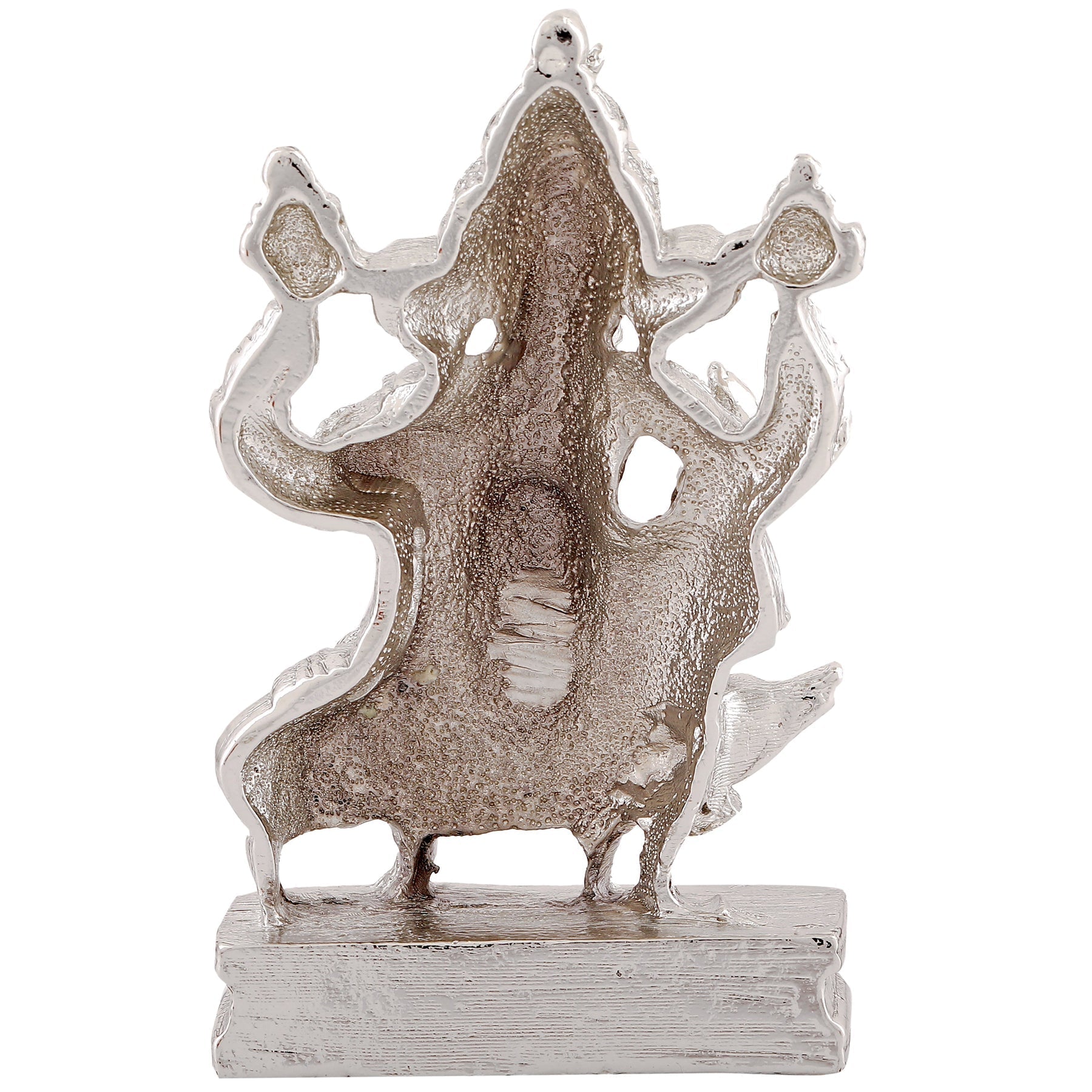 Estele Rhodium Plated Spiritual Lord Mooshak Ganesha Idol for Gifts & HouseWarming/Home/Office Decors 