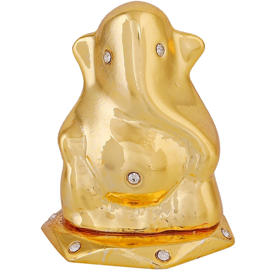 Estele Gold-Polished God of beginnings Lord Ganesha Idol for Home/Office Decors
