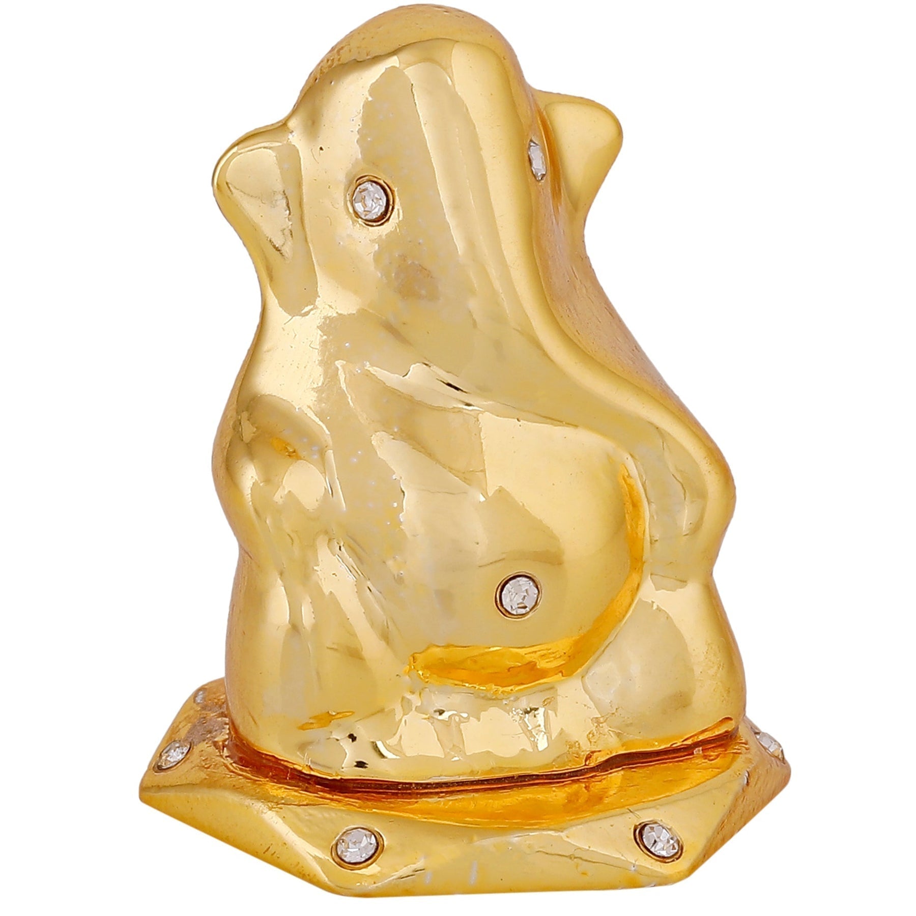 Estele Gold-Polished God of beginnings Lord Ganesha Idol for Home/Office Decors 