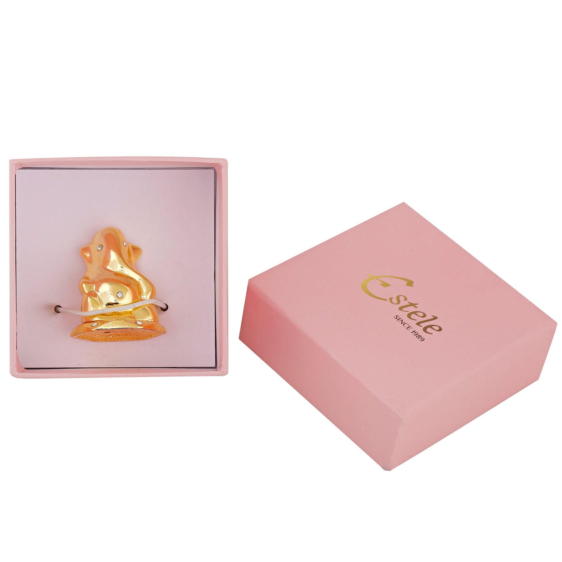 Estele Gold-Polished God of beginnings Lord Ganesha Idol for Home/Office Decors 