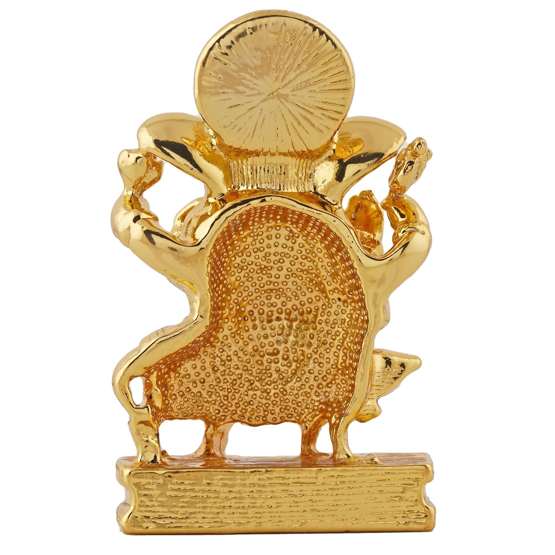 Estele Gold-Polished Spiritual Lord Mooshak Ganesha Idol for Gifts & HouseWarming/Home/Office Decors 