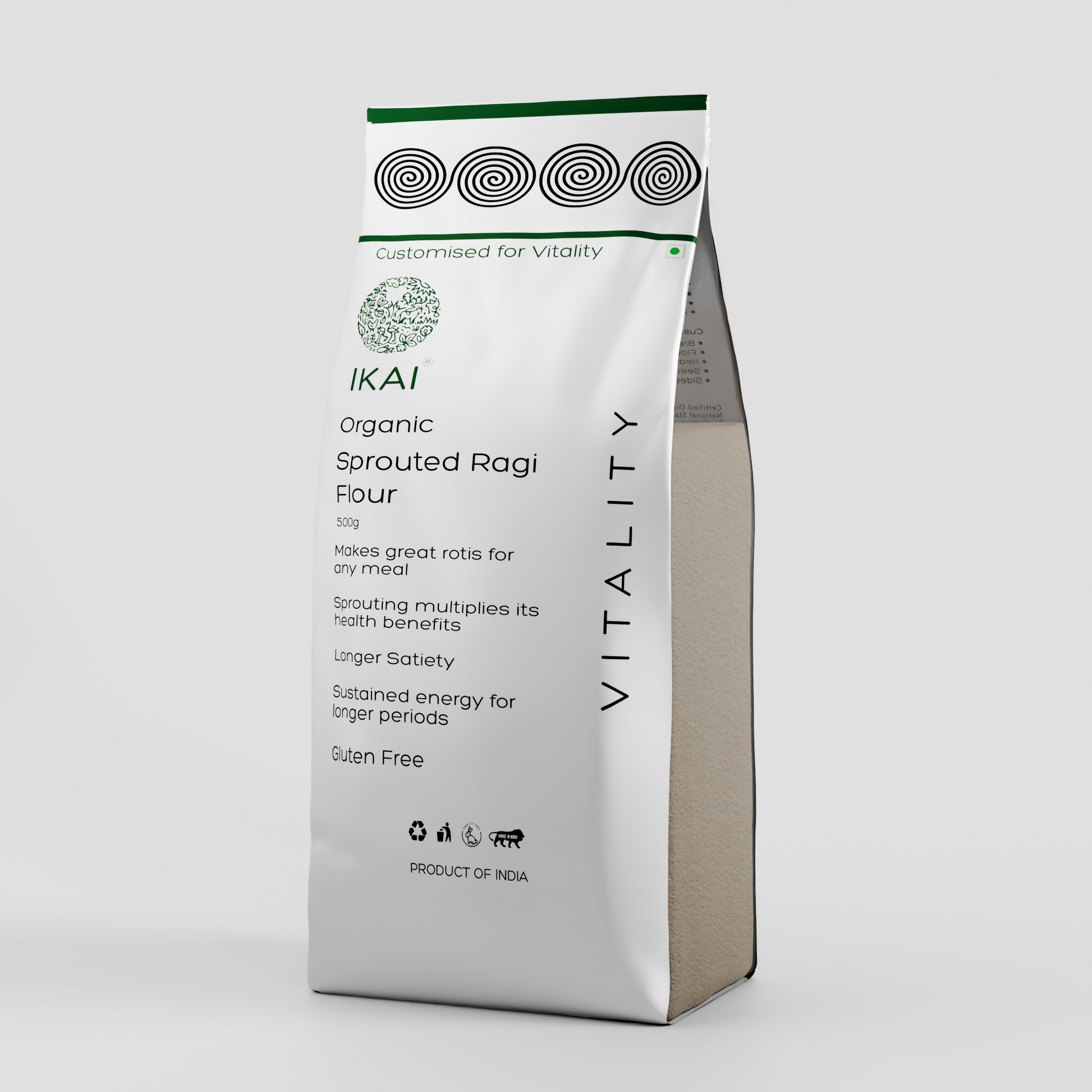 IKAI Organic Sprouted Finger Millet/Ragi Atta 
