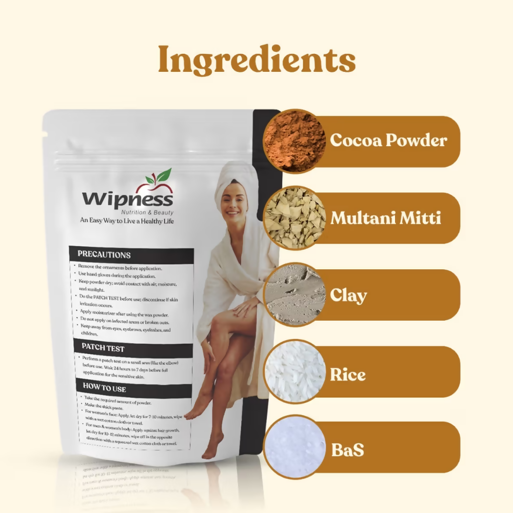 Wipness Natural Chocolate Facial Hair Removal Powder  Grab2Buy Wipness Grab2Buy