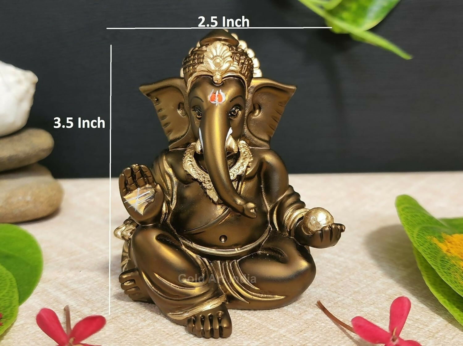 Gold Art India Gaddi Ganesh Idol For Car Dashboard - Grab2buy