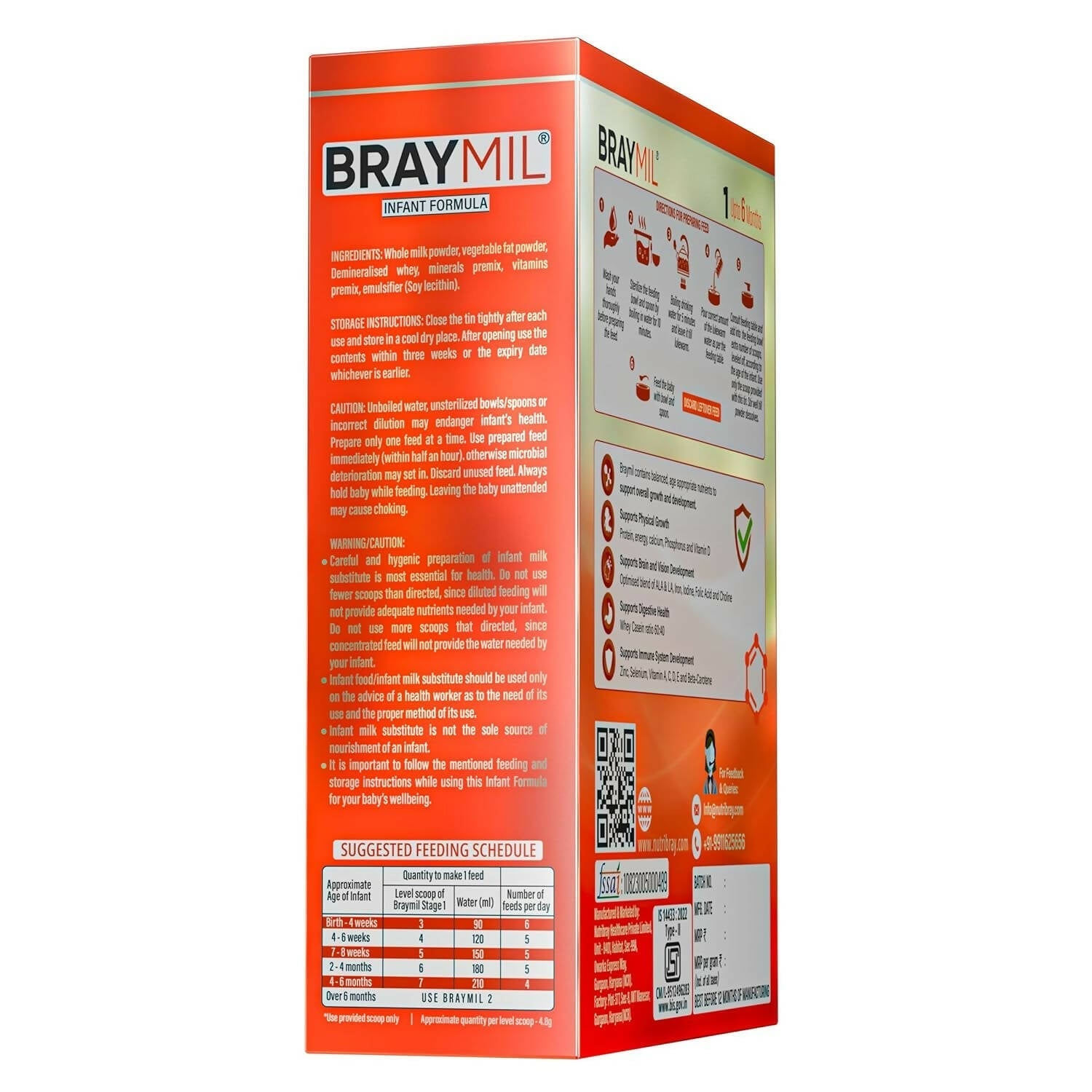 Braymil 1 Infant Formula Milk Powder (Upto 6 Months) 