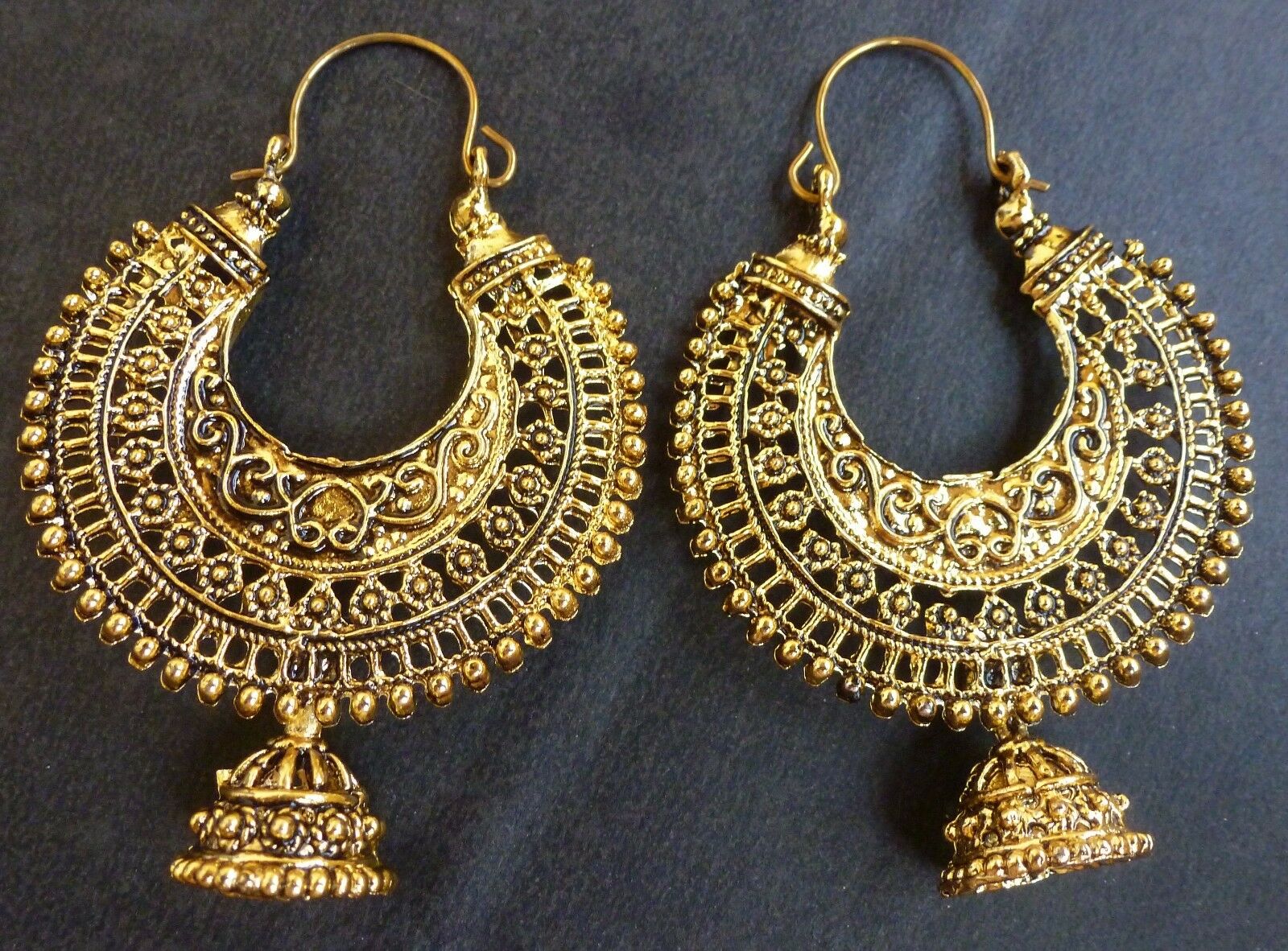 Gold-Plated Alloy Golden Round Hoop Style Earrings - The Pari - Grab2buy