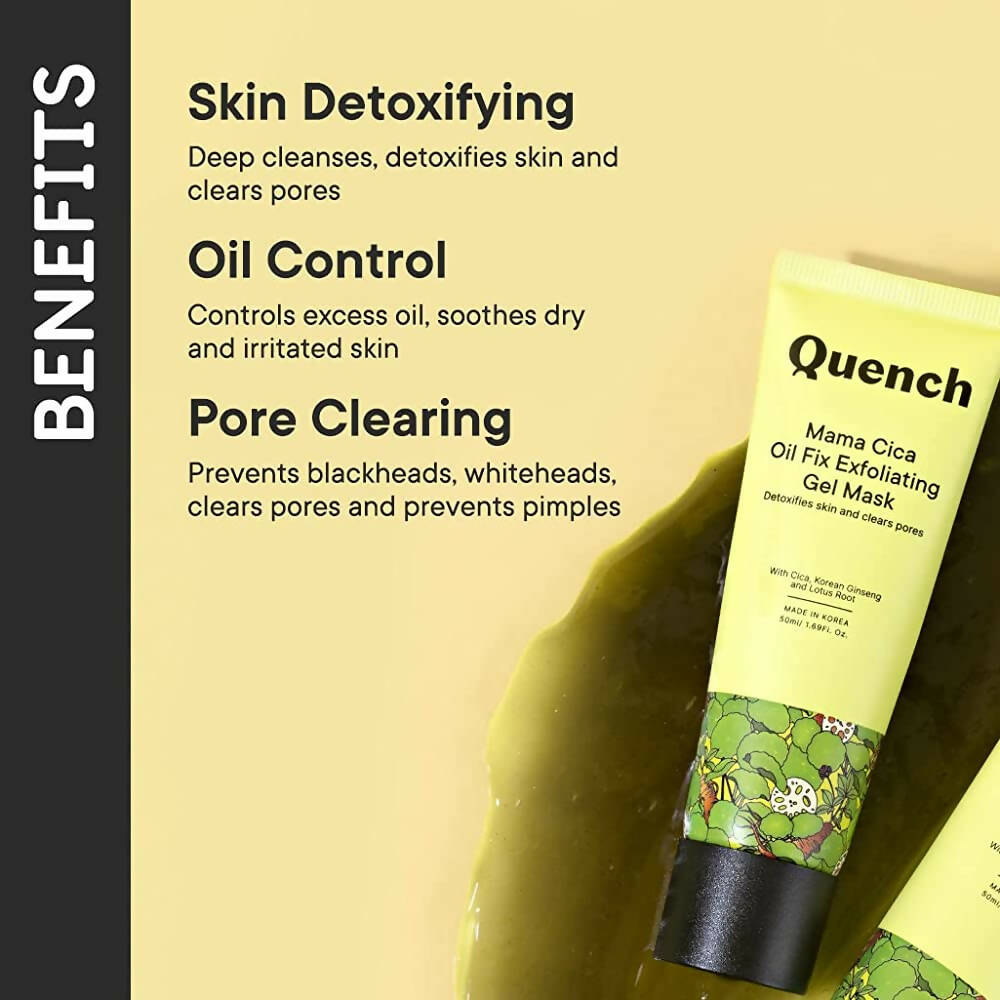 Quench Botanics Mama Cica Oil Fix Exfoliating Gel Mask - Korean Skincare 