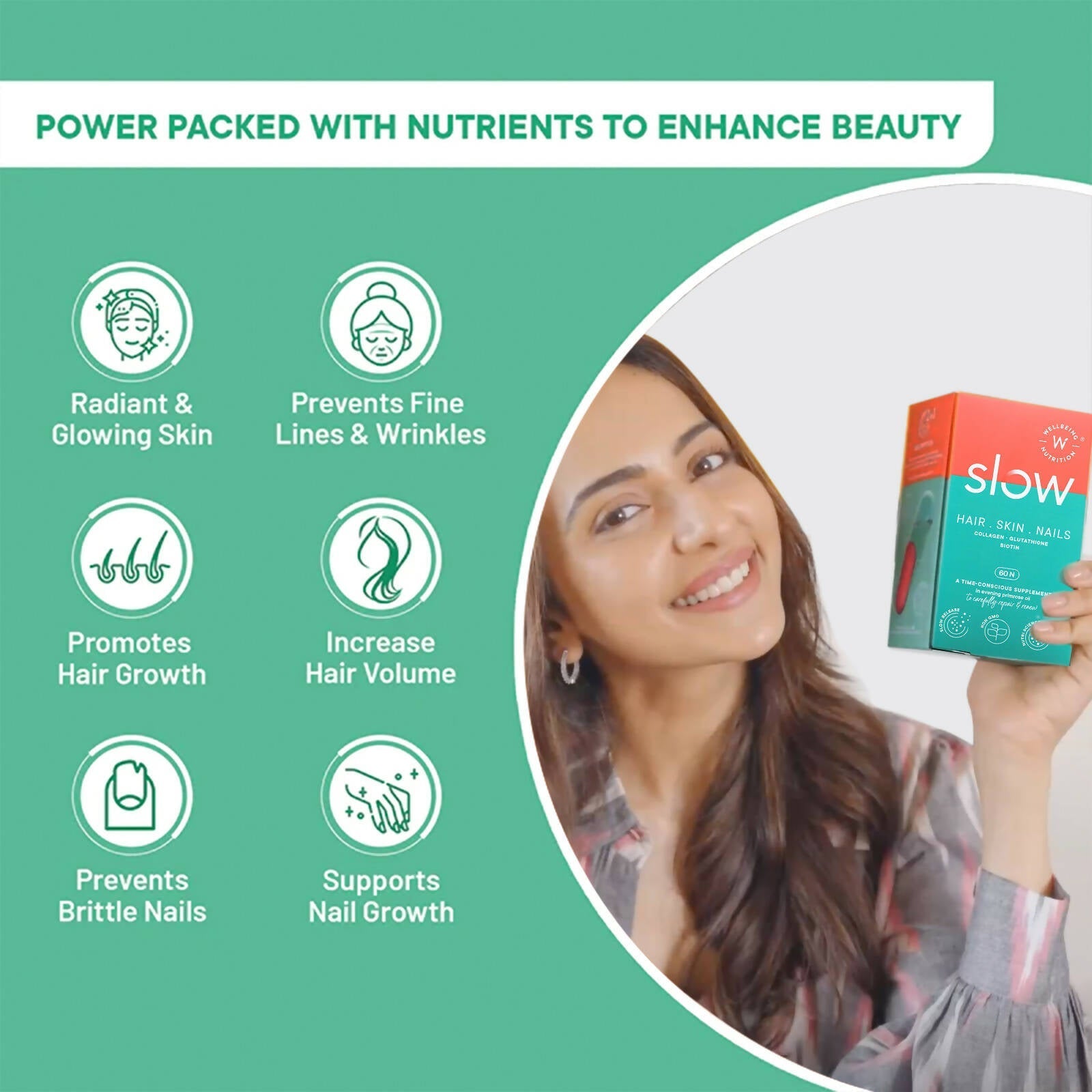 Wellbeing Nutrition Slow | Hair, Skin & Nails Capsules  Grab2Buy Wellbeing Nutrition Grab2Buy