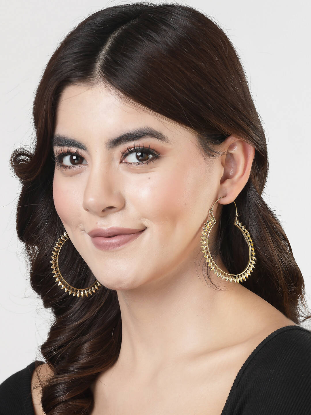 NVR Women Golden Full Circular Hoop Earrings - Grab2buy