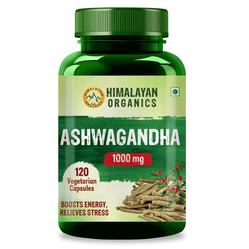 Himalayan Organics Ashwagandha 1000 mg Vegetarian Capsules 