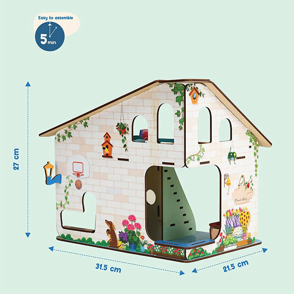 Webby Bloomvilla A Florists Home All Side Play Wooden Doll House  Grab2Buy Webby Grab2Buy