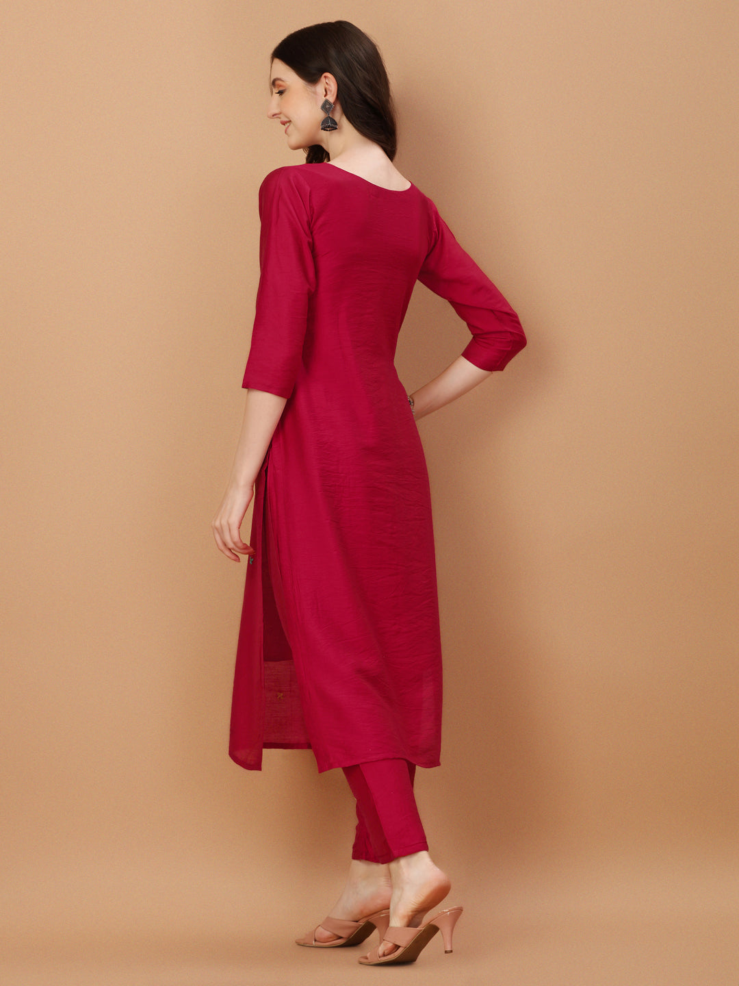 Embroidered Kurta With Pant And Embroidered Dupatta Set, Multicolor - Hiral Fashion