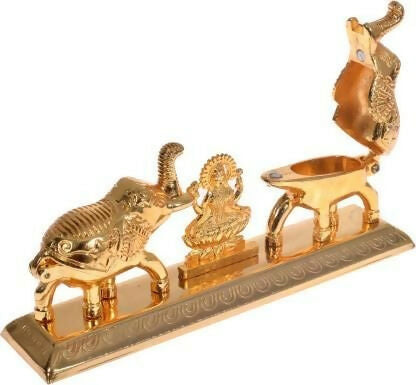 Fashion Bizz Handcrafted Goddess Lakshmi Roli Chawal Box with Elephants - Grab2buy