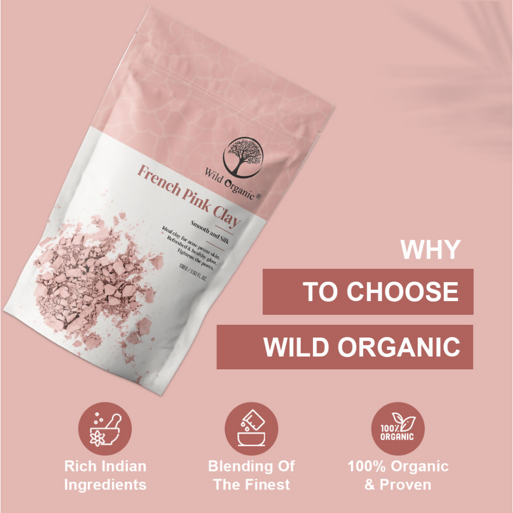 Wild Organic French Pink Smooth And Silk Clay Powder 