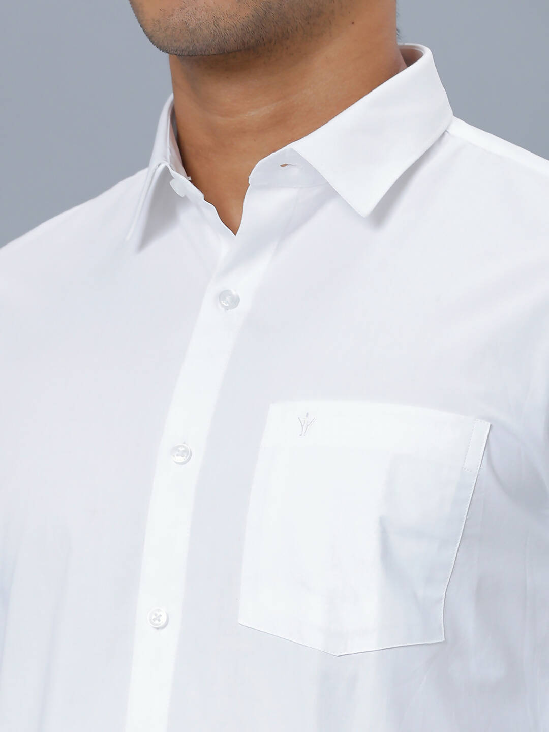 Ramraj Cotton Mens Full Sleeve Formal Poly Cotton White Shirt 