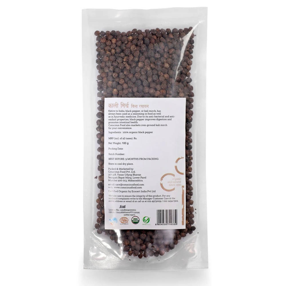 Conscious Food Organic Black Pepper (Kali Mirch) 