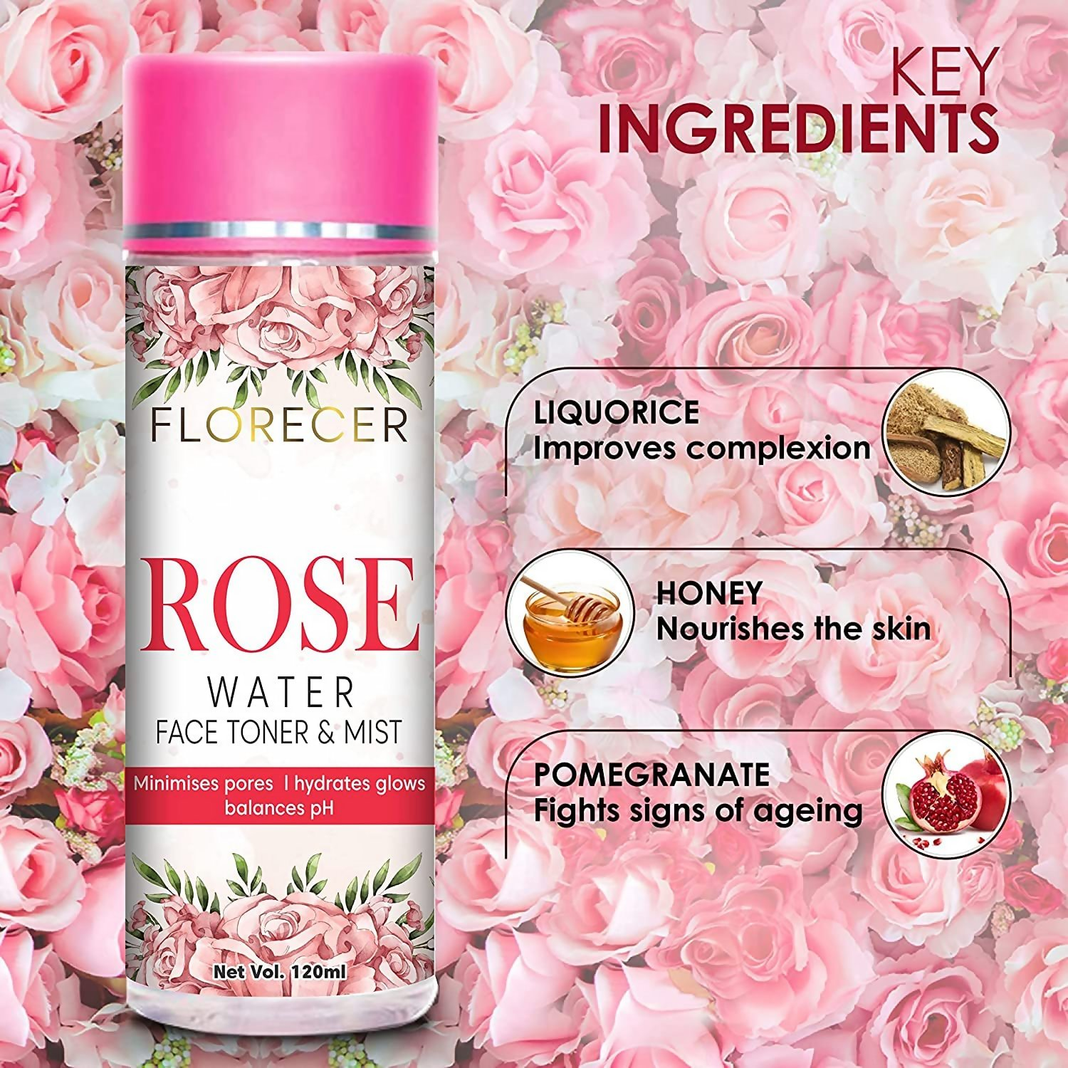 Florecer Rose Water Face Toner & Mist 