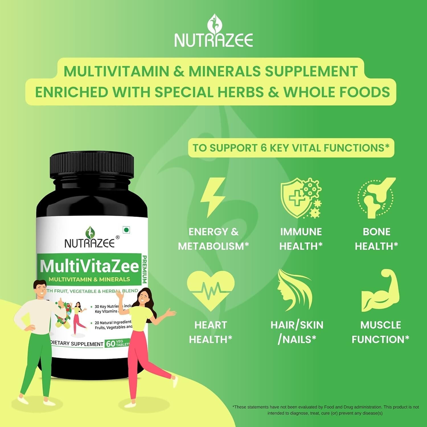 Nutrazee MultiVitaZee Multivitamin & Minerals Tablets 