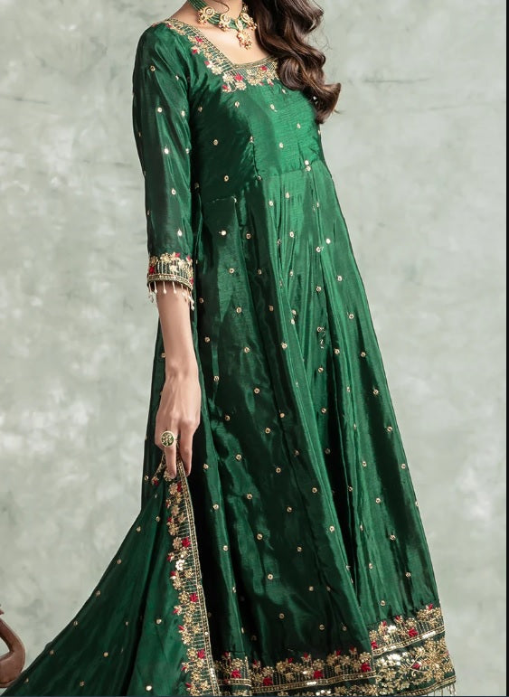 Yash Enterprise Green Silk Embroidery Party Wear Suit Set  Grab2Buy Yash Enterprise Grab2Buy