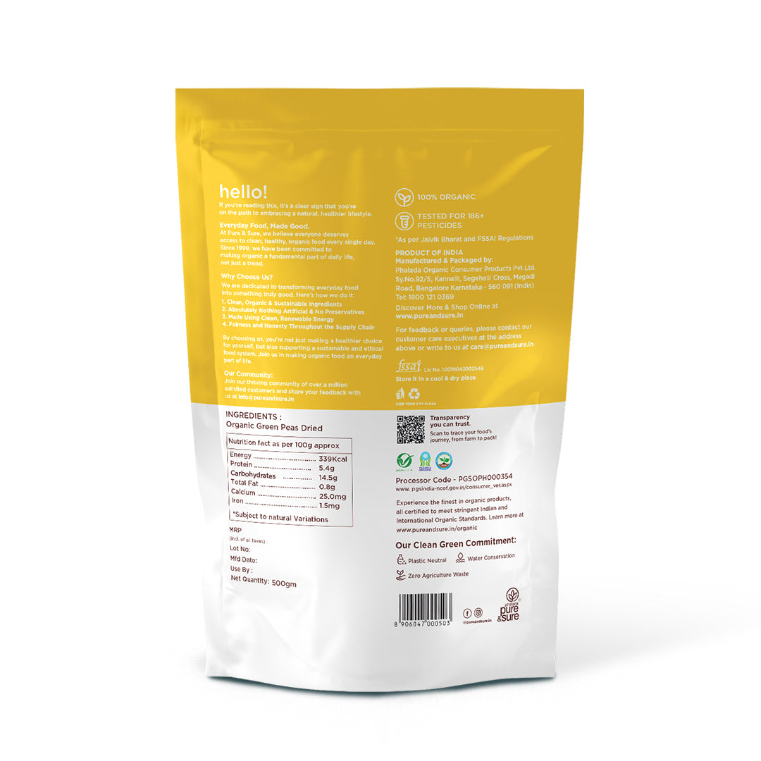 Pure & Sure Organic Green Peas Dried