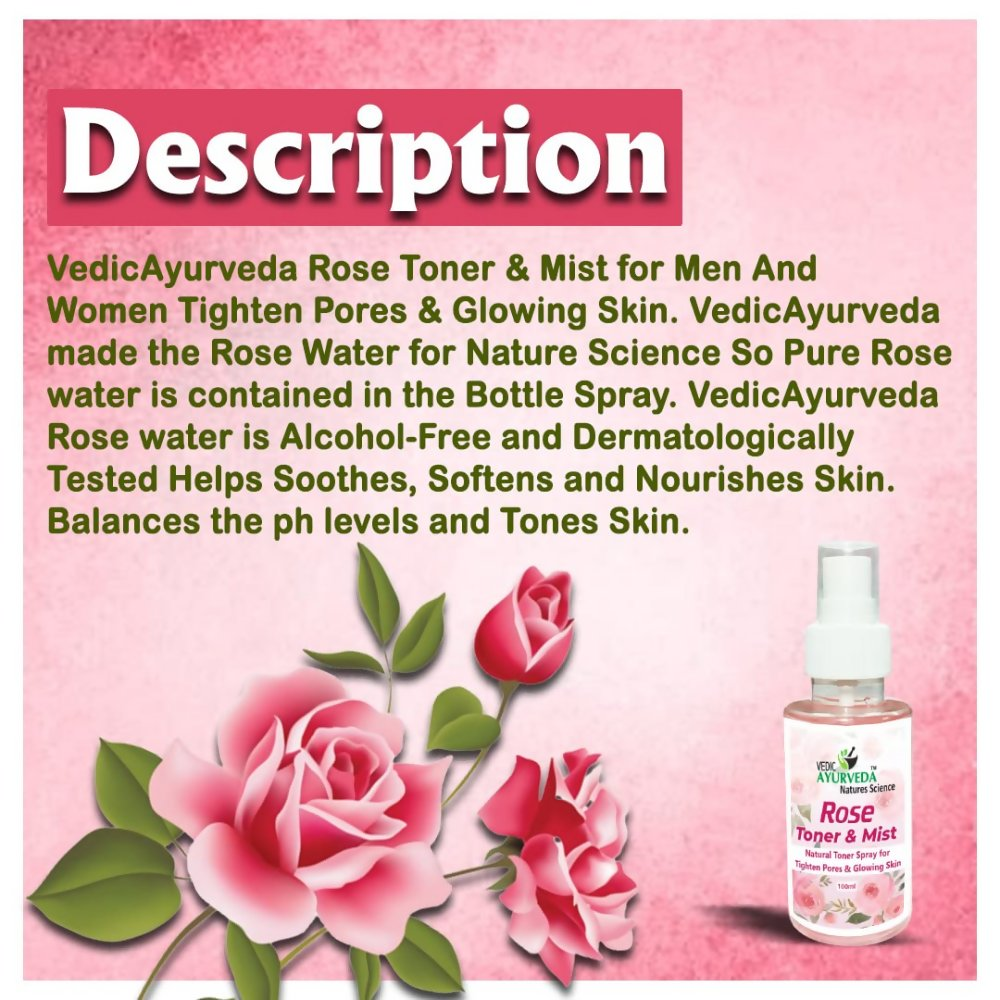 VedicAyurveda Rose Toner & Mist Steam Distilled Rose Water  Grab2Buy VedicAyurveda Grab2Buy