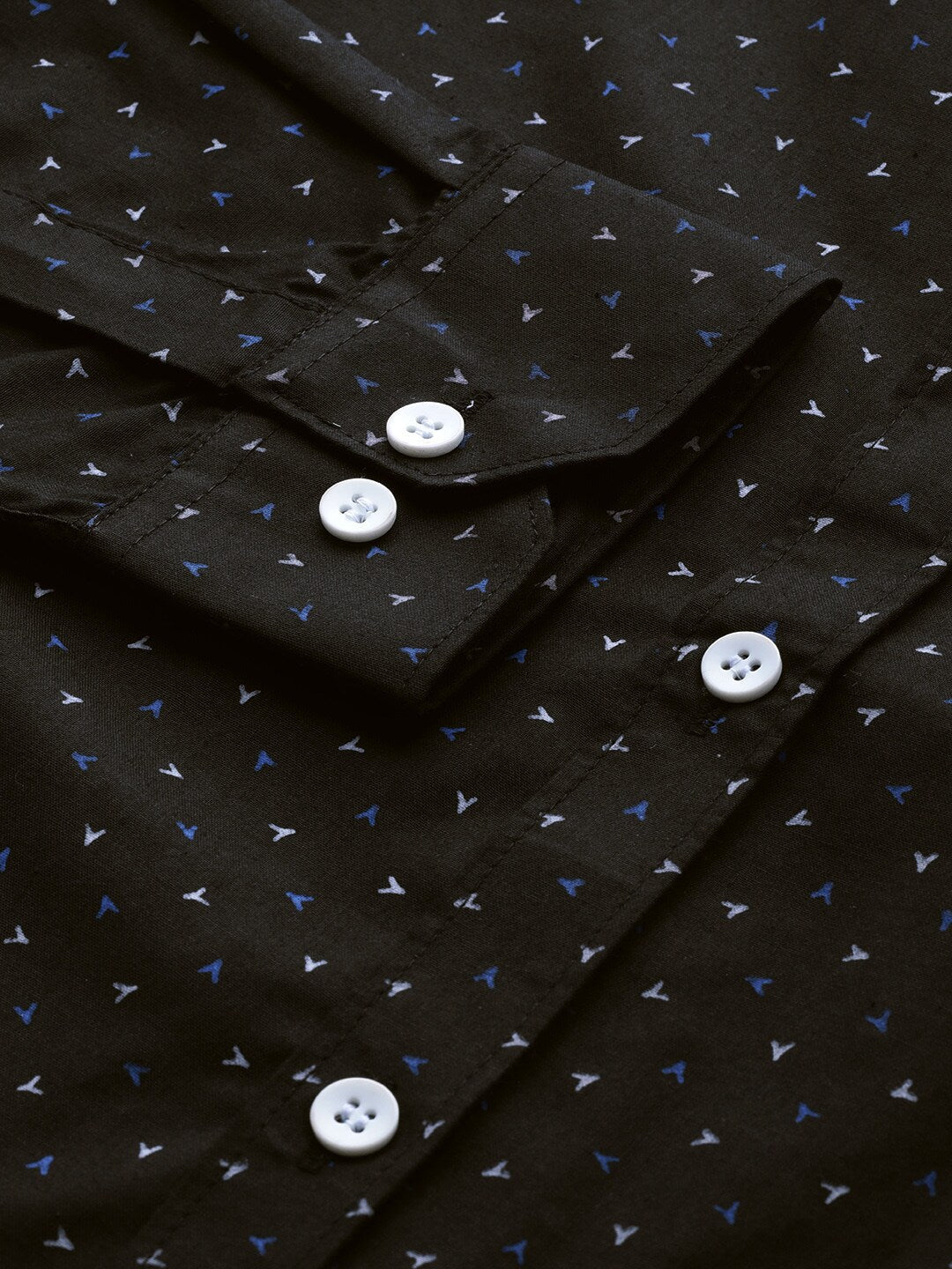 Jainish Black Men's Cotton Printed Formal Shirts ( SF 716Black )