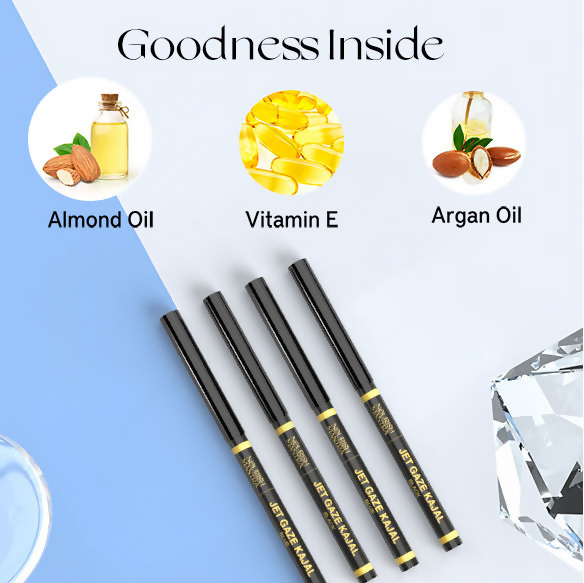 Nourish Mantra Jet Gaze Kajal Urban Rani - Black with Almond Oil & Vitamin E 