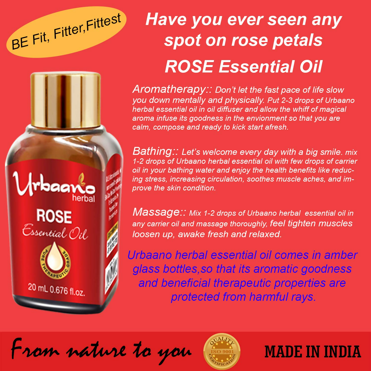 Urbaano Herbal Rose Essential Oil  Grab2Buy Urbaano Herbal Grab2Buy