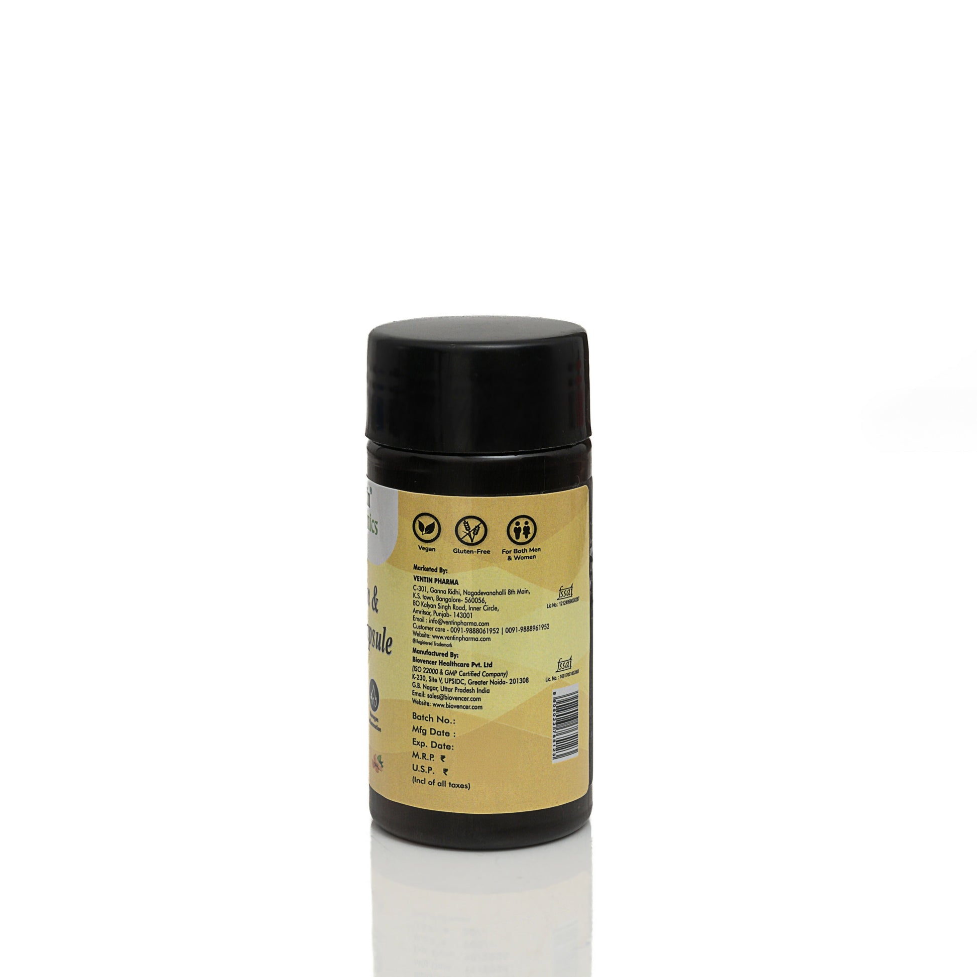 Ventin Organics Climin Curcumin with Piperine Capsules 