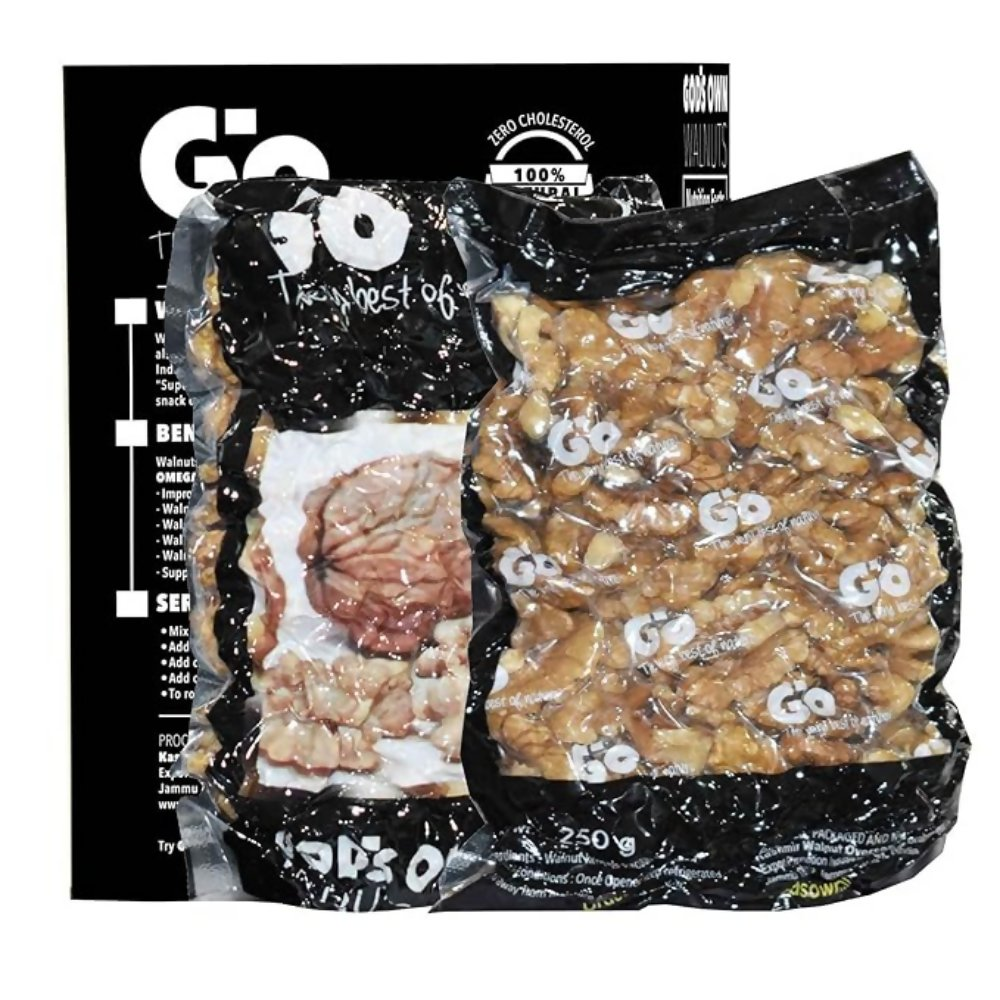 Go Organic Walnut Kernels – Extra Light Halves - Mildy, Earthy