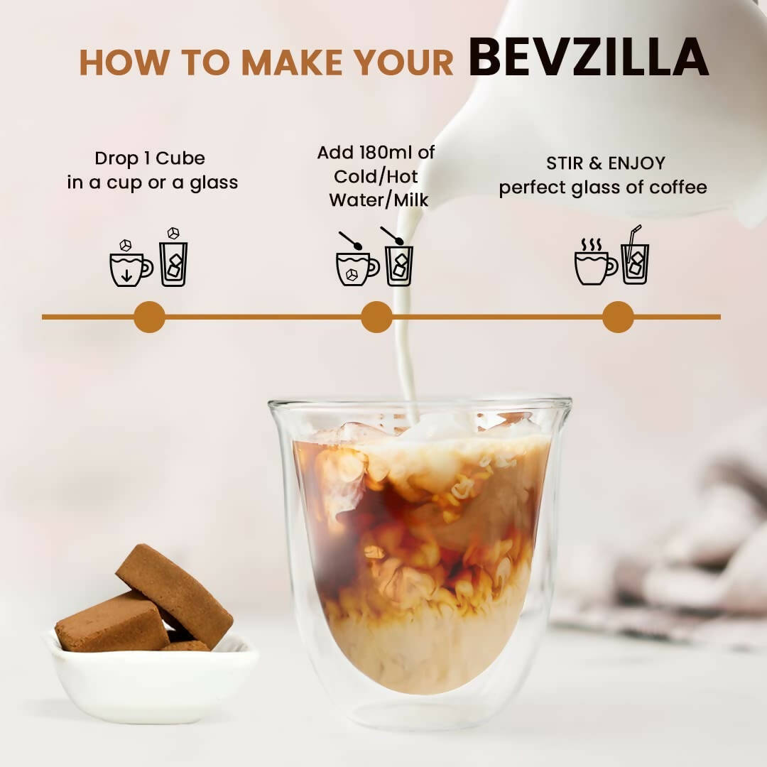 Bevzilla Assorted Flavours Instant Coffee Cubes Pack with Organic Date Palm Jaggery 
