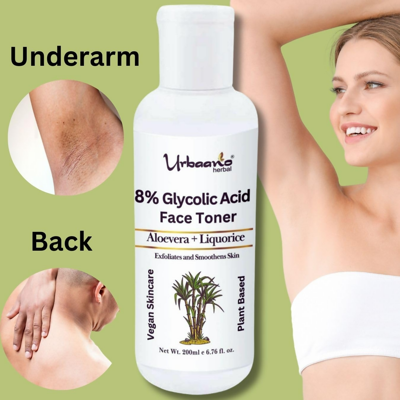 Urbaano Herbal 8% Glycolic Acid Toner For Glowing Skin  Grab2Buy Urbaano Herbal Grab2Buy