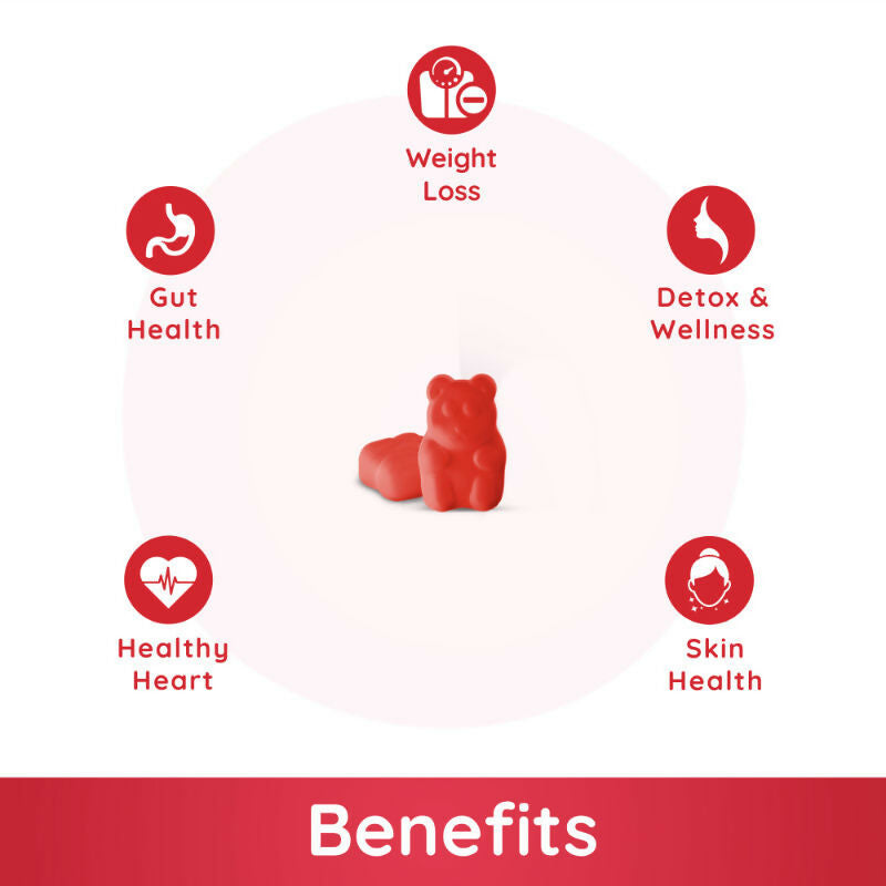 Purna Gummies Apple Cider Vinegar for Adults & Kids Better Digestion & Clear Skin 