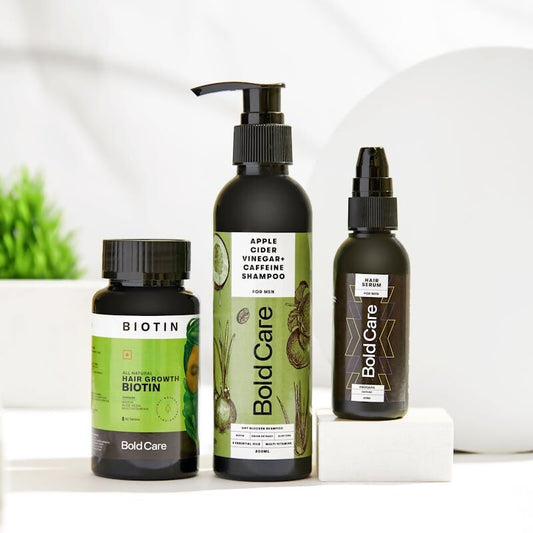 Bold Care DHT Blocker Shampoo + Procapil Serum + Biotin Supplements Combo - Grab2buy