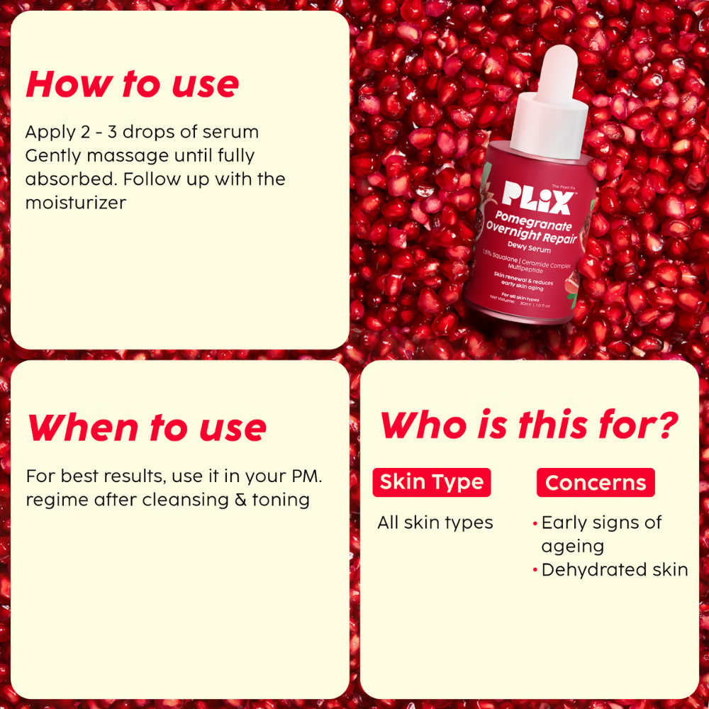 PLIX The Plant Fix 0.6% Retinol Dewy Serum, Anti Ageing Night Cream & Vitamin C Face Wash Cleanser