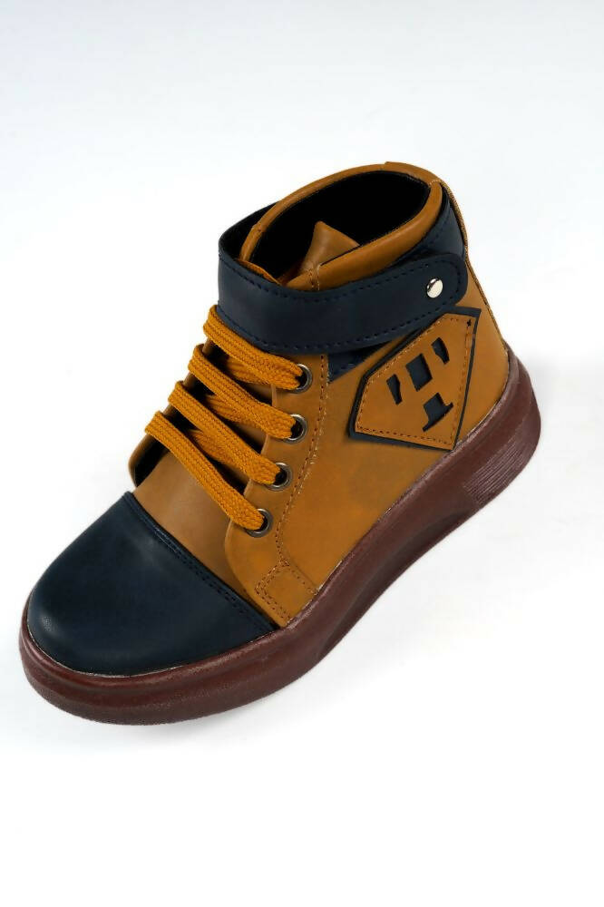 Tiny Bugs Boys Party Wear Mid Top Boots - Tan  Grab2Buy Tiny Bugs Grab2Buy