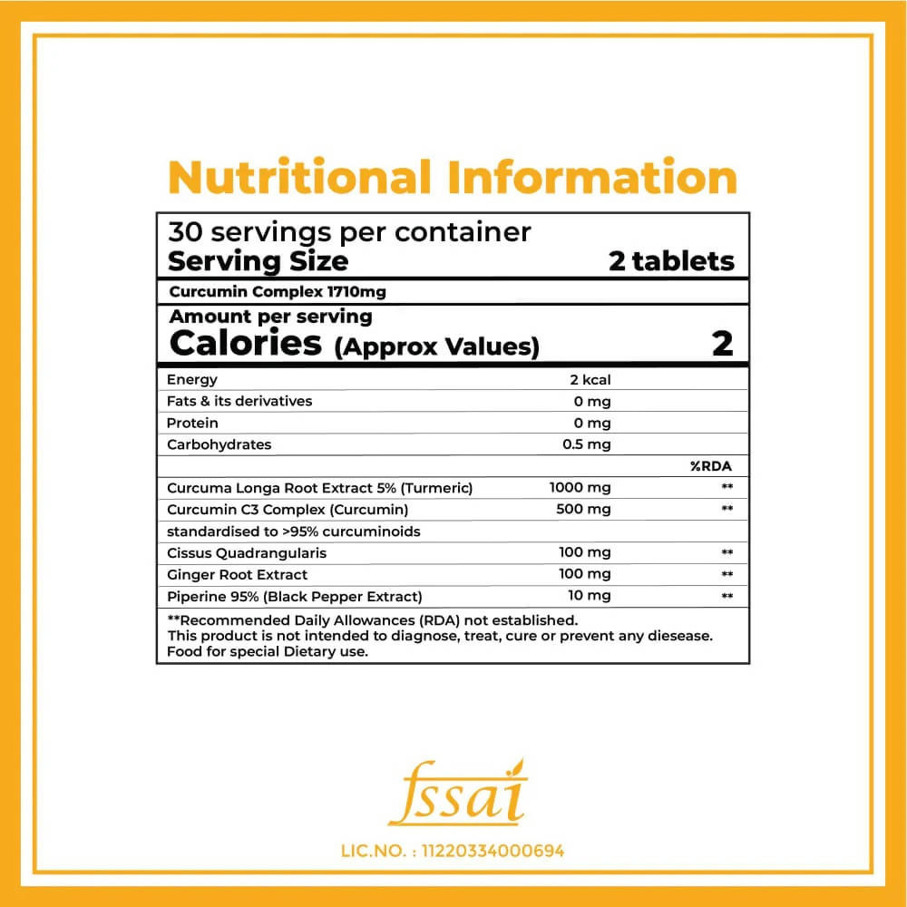 Boldfit Curcumin Complex 1700mg Tablets 