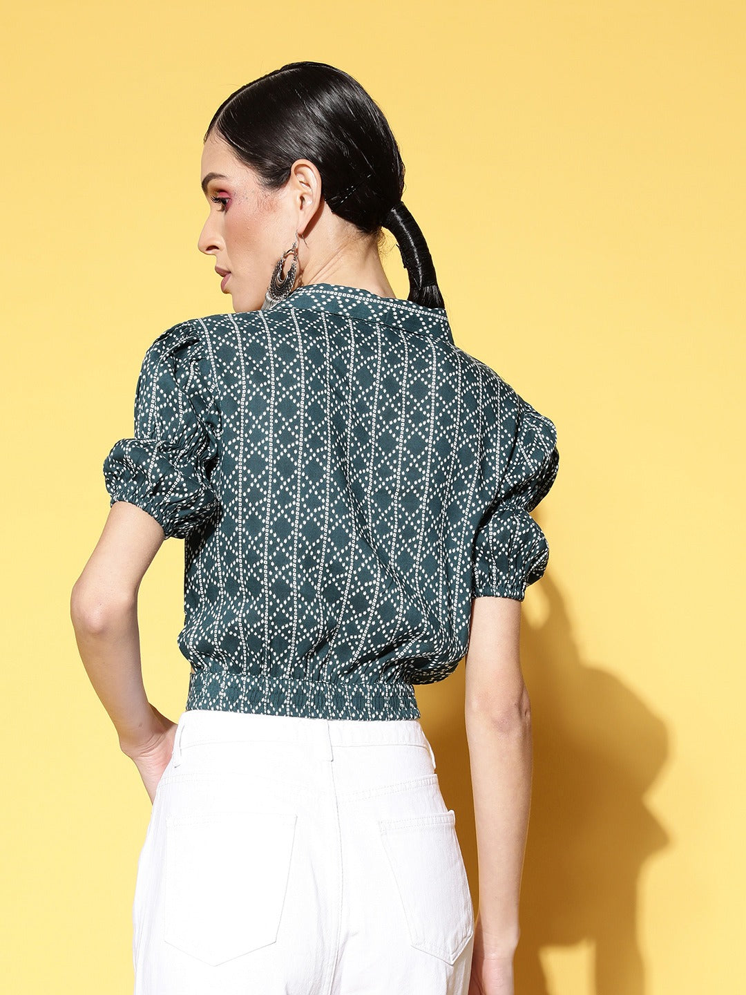 Yufta Geometric Crop Top  Grab2Buy Yufta Grab2Buy