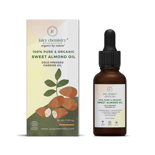 Juicy Chemistry Pure & Organic Sweet Almond Oil For Cold Pressed Carrier Oil - Grab2buy