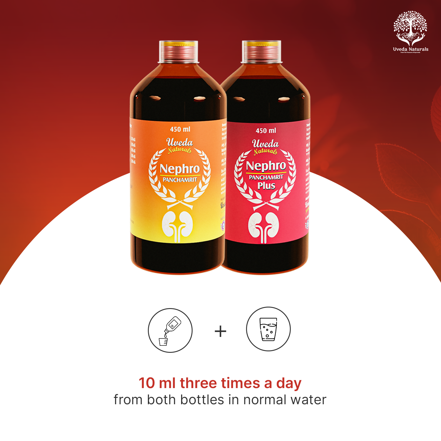 Uveda Naturals Nephro Panchamrit and Nephro Panchamrit Plus Combination 