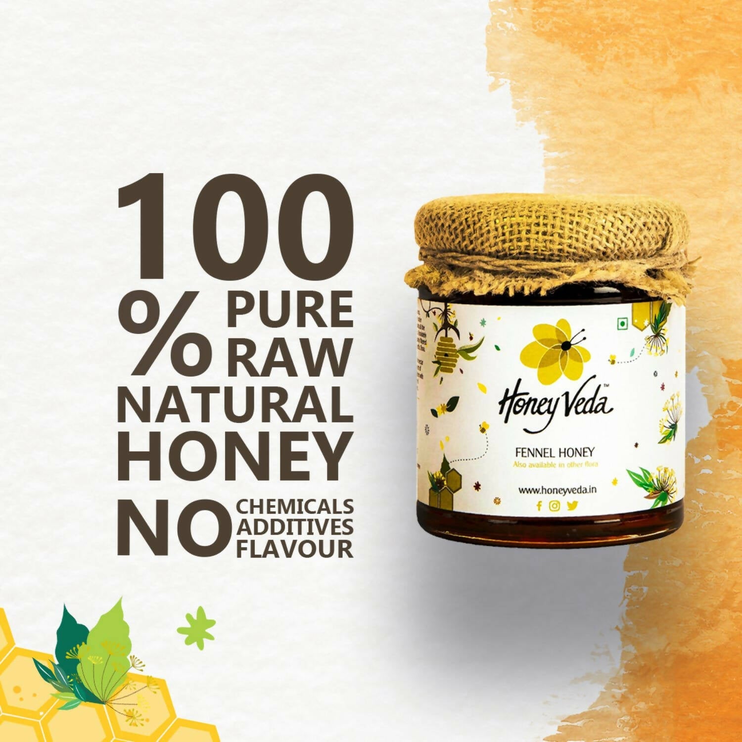 HoneyVeda Premium Raw Fennel Honey - Grab2buy