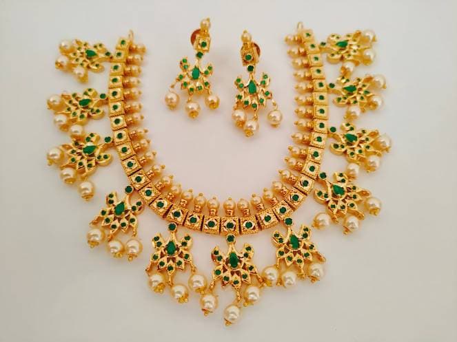 Green Bridal Necklace Set