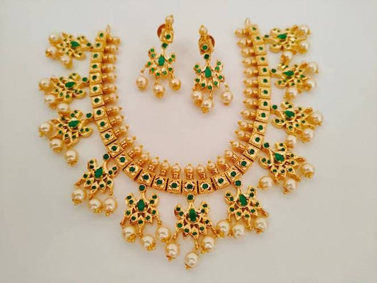 Green Bridal Necklace Set