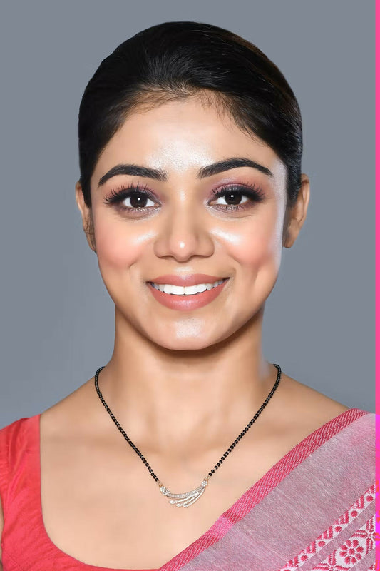 Joban Fashion Women Golden White Ad Mangalsutra With Chain And Without Earrings