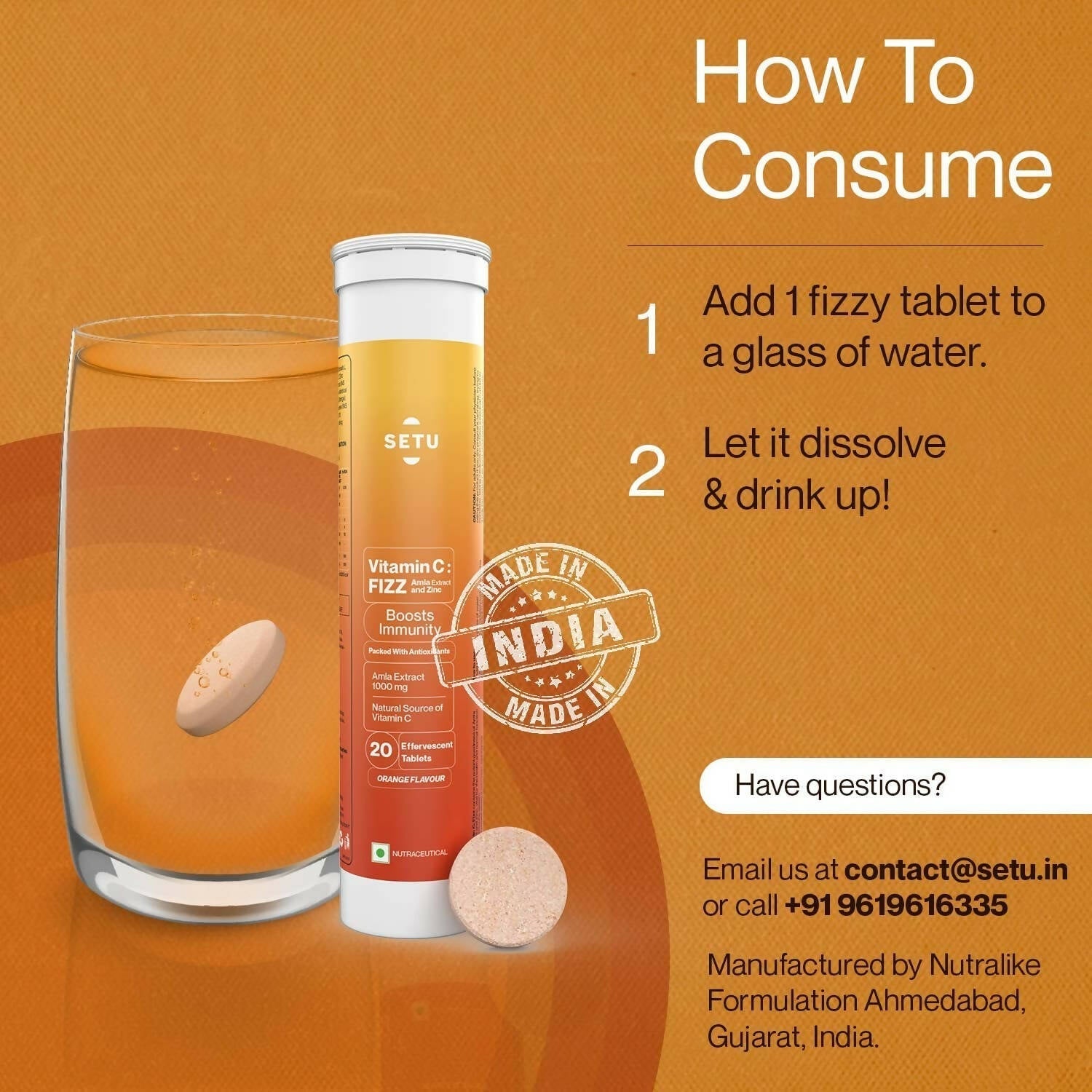 Setu Vitamin C: Fizz - 20 Effervescent Tablets 