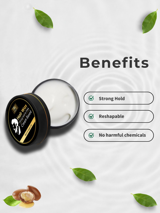 Tru Hair & Skin Strong Hold For 12-Hours Hair Wax Cream with Argan Oil  Grab2Buy Tru Hair & Skin Grab2Buy