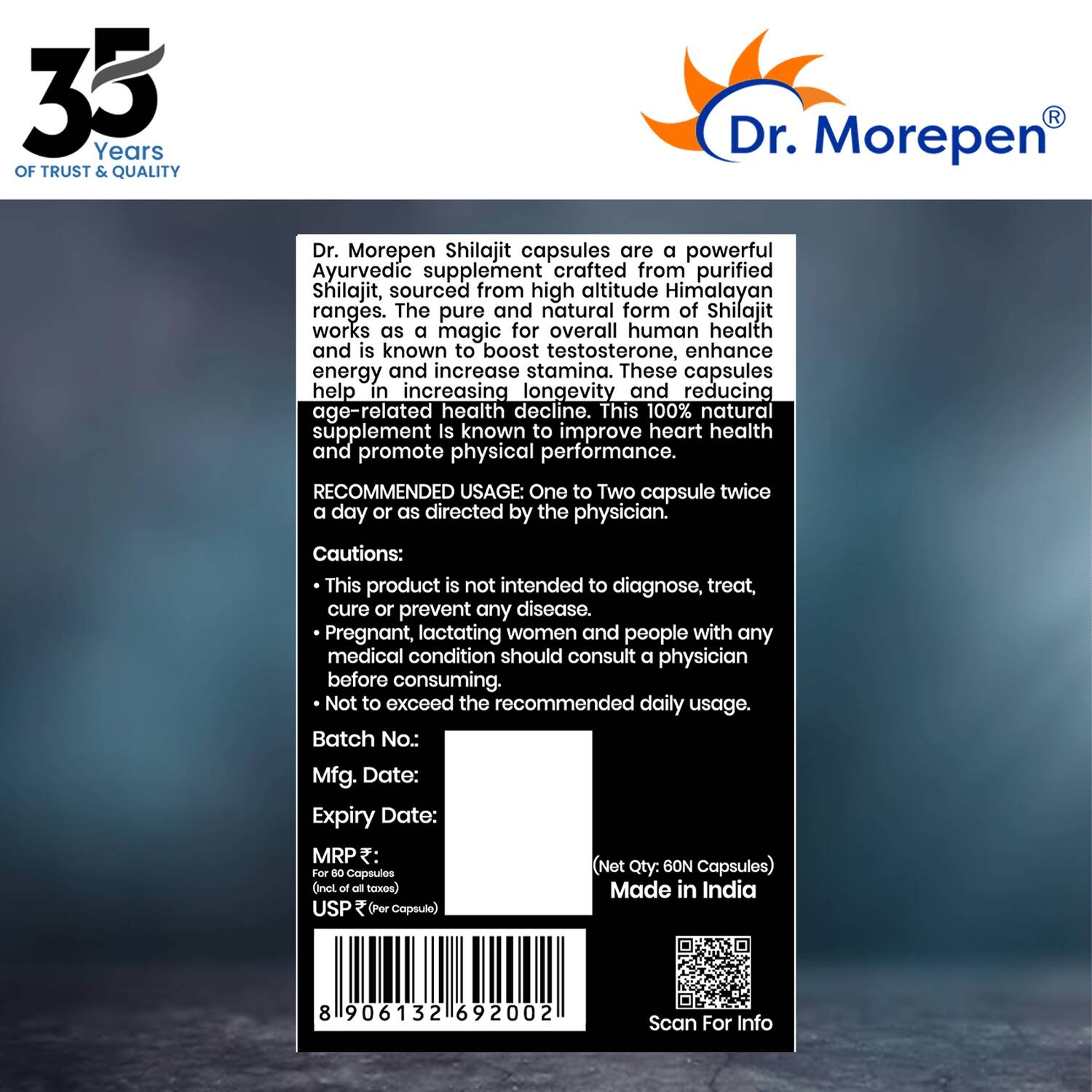 Dr. Morepen S J Capsules and Testosterone Booster Tablets Combo - Grab2buy