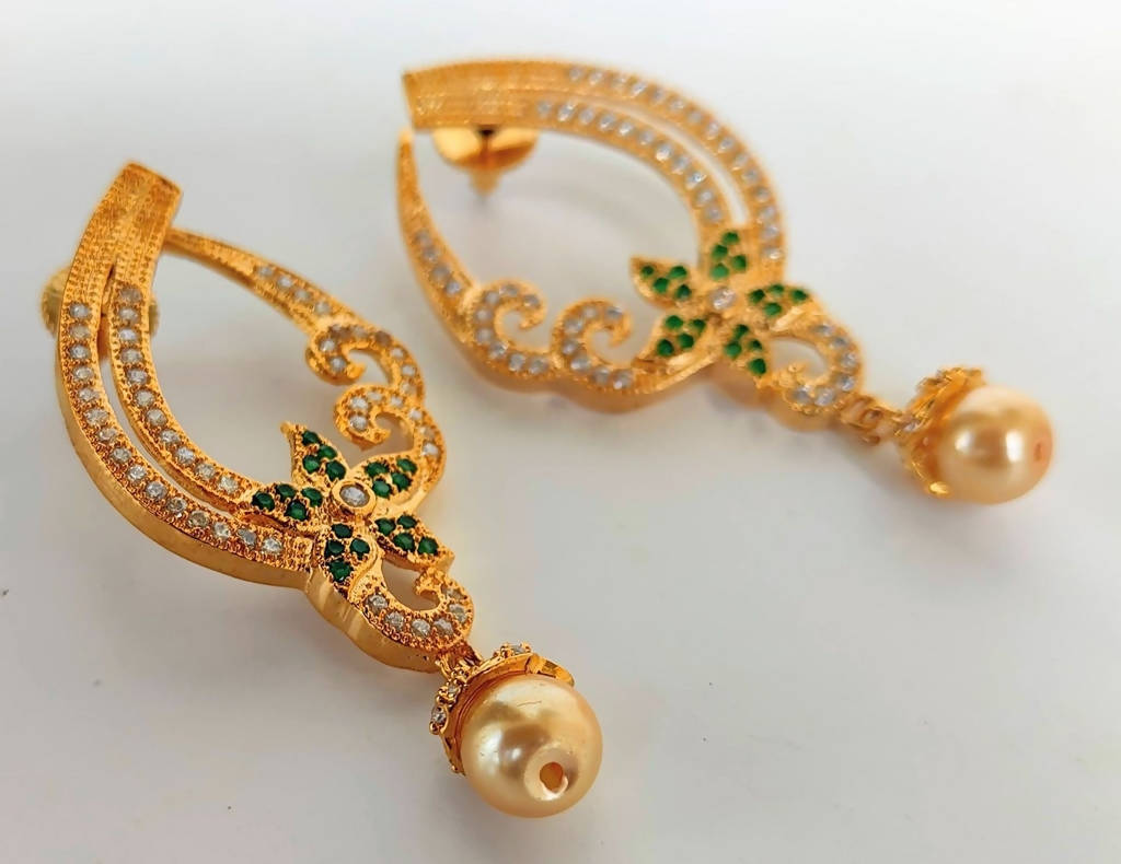 Green CZ Danglers - Grab2buy